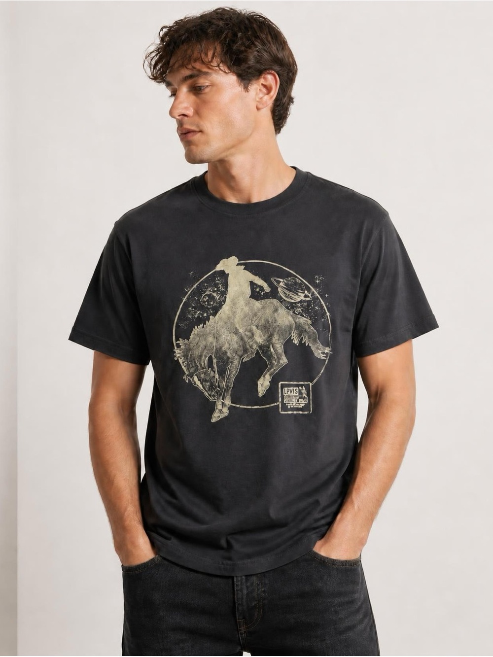 NWT Levi's Black Graphic Rodeo Tee